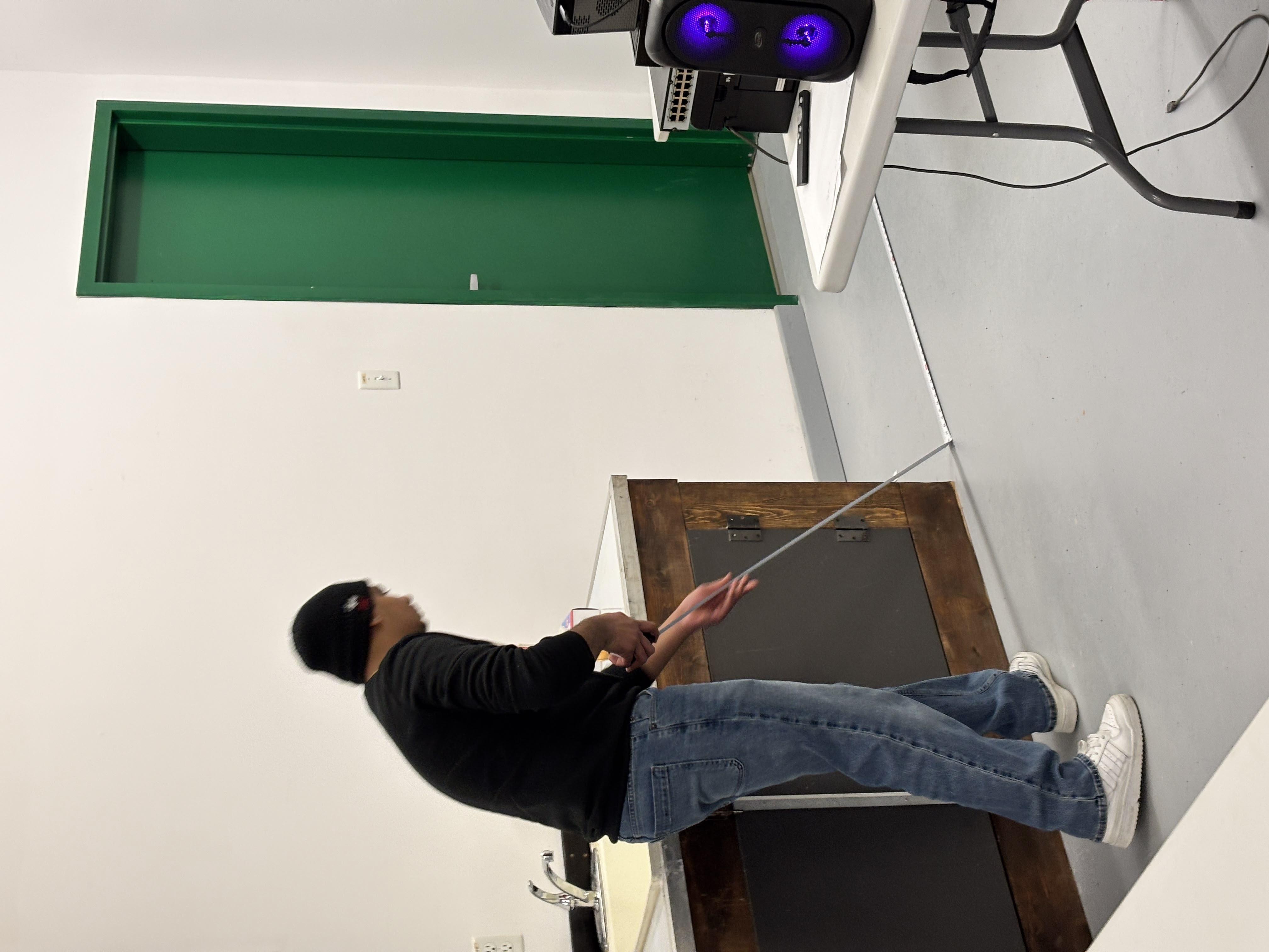 Student practising measuring